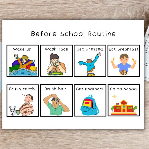 Visual Routine Checklists, Routine Cards, Printable Before School Checklist, After School Checklist, Executive Functioning, Home Routines