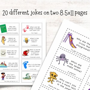 Back to School Jokes for Kids, Printable Back to School Lunchbox Notes ...