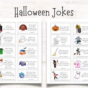 Barzellette di Halloween per bambini, bigliettini per il pranzo di Halloween, bomboniere, bomboniere per la classe, enigmi di Halloween