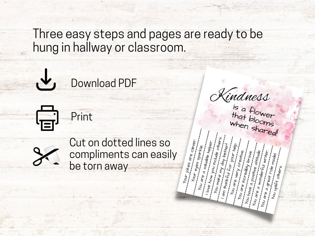 Printable Tear off Compliments, Random Acts of Kindness Activity, Compliment Cards - Etsy