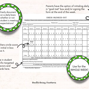 Printable Check-in/check-out Form, CICO, Tier 2 Intervention Tool ...
