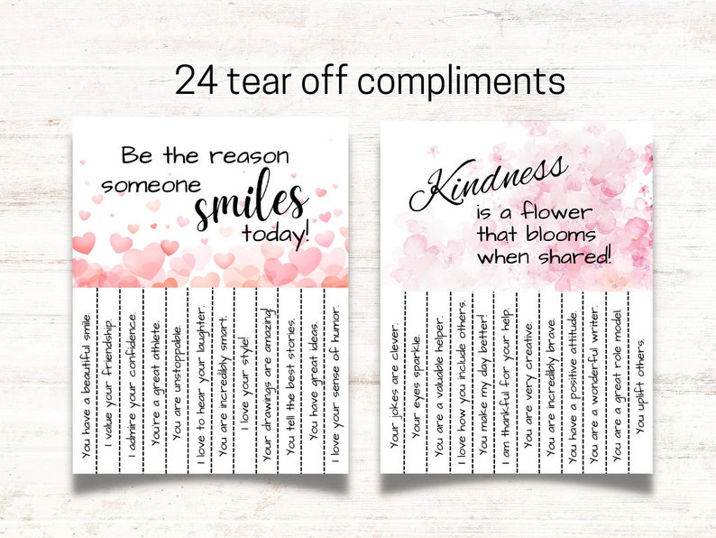 Printable Tear off Compliments, Random Acts of Kindness Activity ...