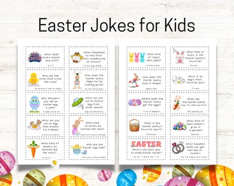 Easter Jokes for Kids, Printable Jokes for Kids, Lunchbox Notes, Easter Party Favors