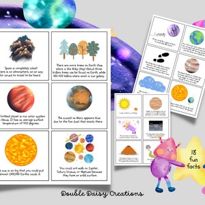 Informations à imprimer sur l'espace, Cartes d'informations amusantes sur le système solaire, Informations intéressantes sur l'espace, Notes sur la boîte à lunch de l'espace, Système solaire à imprimer