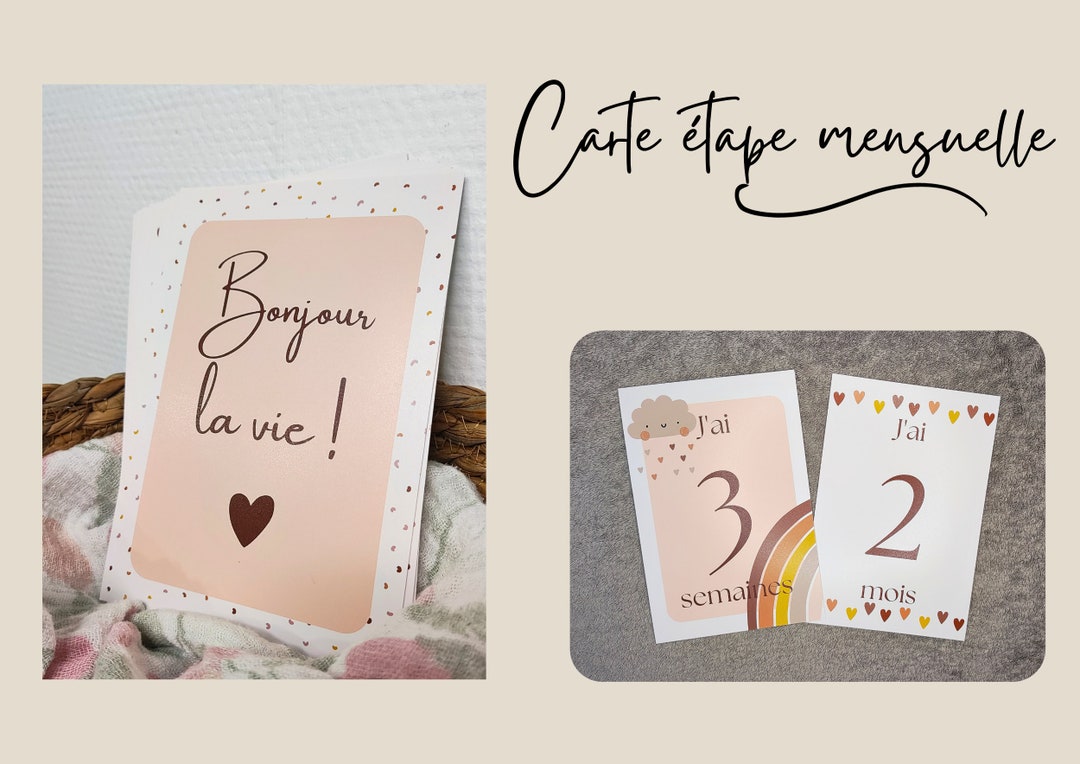 Cartes Étape Bébé MIRKUZI En Bois Floral - 0 à 12 Mois, Accessoire Photo Nourrisson, Décoration Chambre