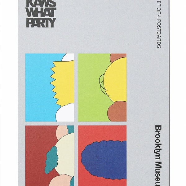 Lot de 4 cartes postales KAWS Brooklyn Museum KIMPSONS - Street art pop art non ouvert