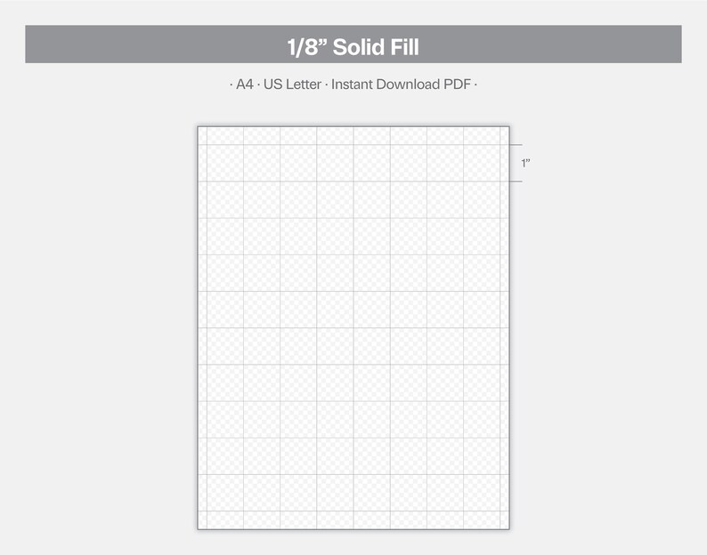 Letter Size Grid Paper.pdf Grid Paper Bundle, 10 Variations, Imperial Units, Minimalist PDF (A4 ...