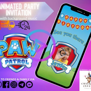 Our Paw Patrol Birthday Invitation Video will feature your kid's photo