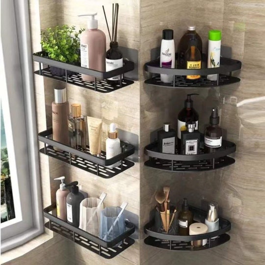 Evideco Free Standing Corner Shower Caddy Bamboo 2 Shelves