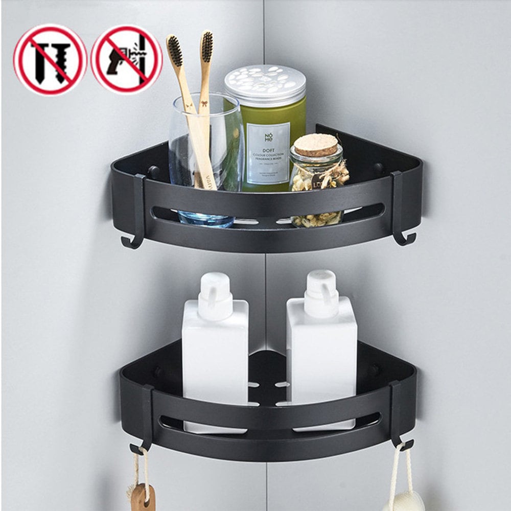 No-Drill Corner Shelf: Bathroom & Kitchen Storage Solution – Raidley