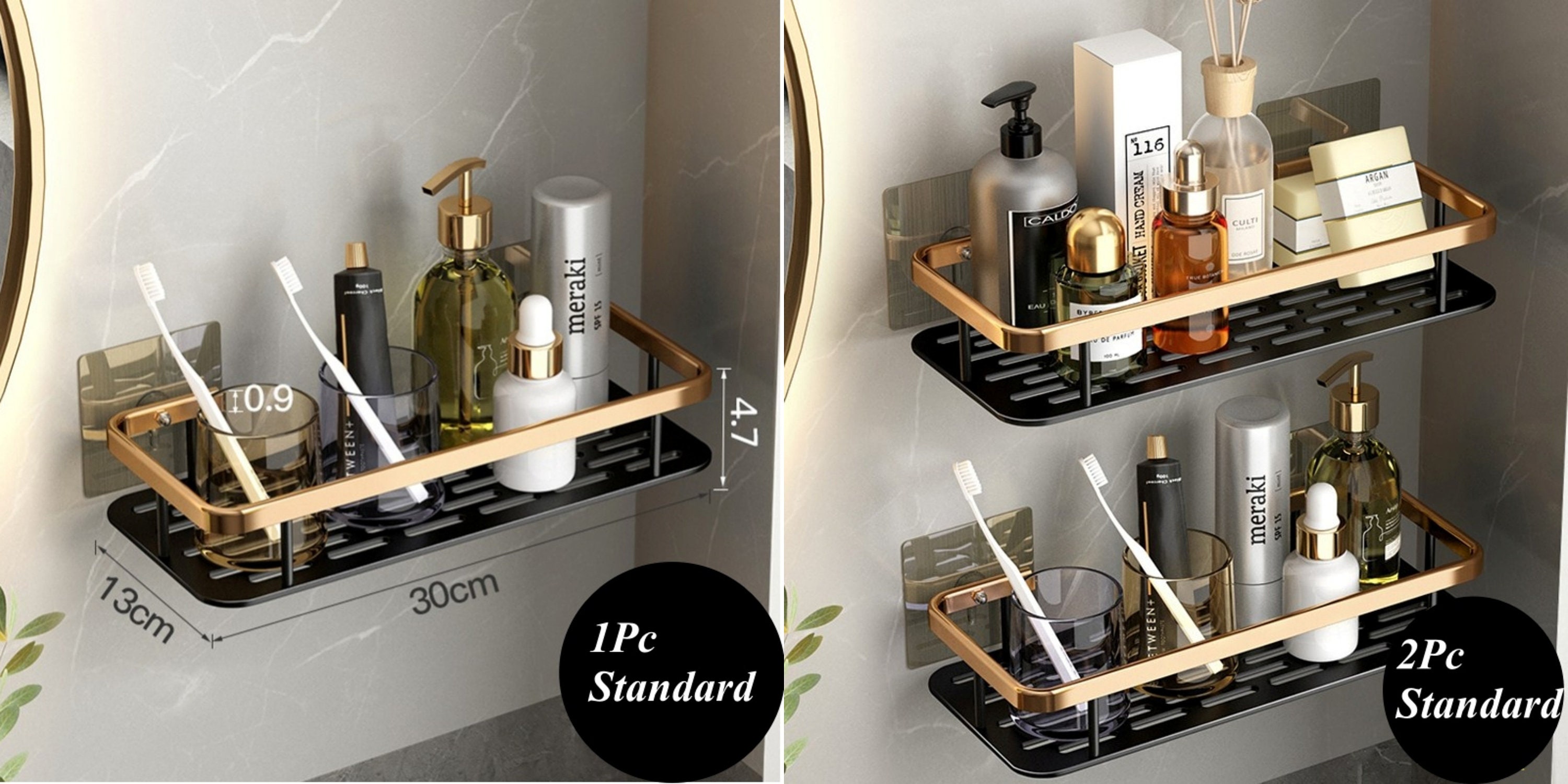 Bathroom Shelves Black Gold Wall Mounted Floating Shelf for Etsy UK