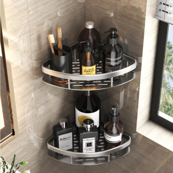 KINCMAX Shower Storage Basket Caddy Organizer Bathroom Organization Shelf Rack, Black 2 Pack, Size: One Size