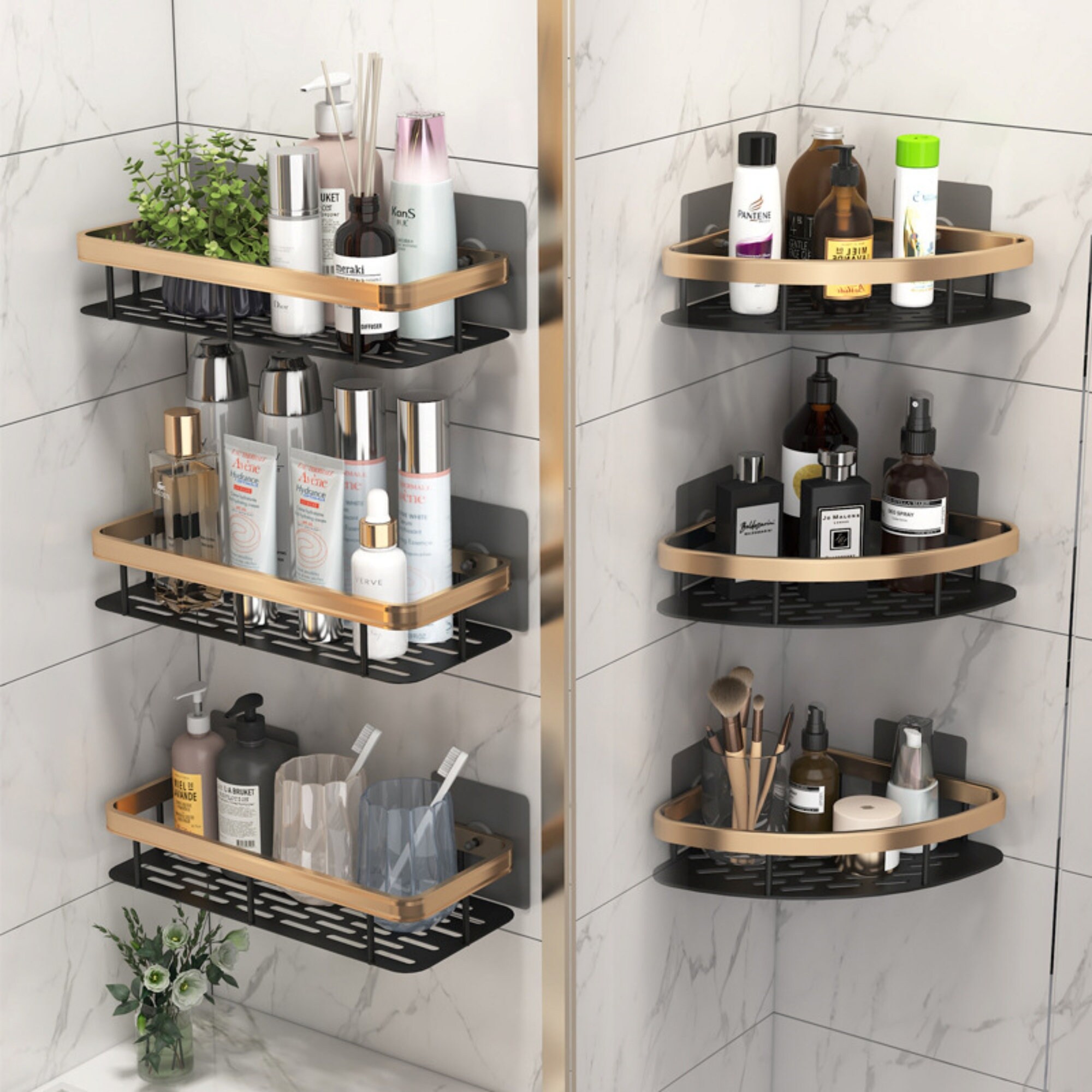 Bathroom Shelves Black Gold Wall Mounted Floating Shelf for Etsy UK