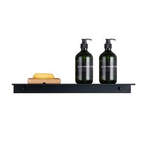 Black Wall Shelves Bathroom Shelf Wall Mounted Rack Matte Black