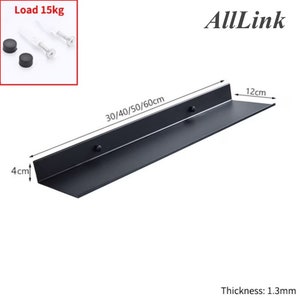 Black Wall Shelves Bathroom Shelf Wall Mounted Rack Matte Black