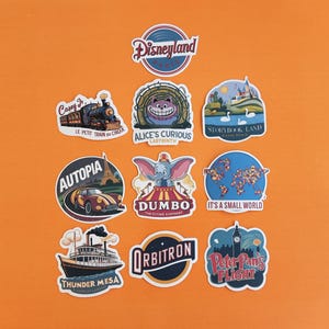 Disneyland Paris Disneyland Park attractions inspired handmade stickers (set 2)