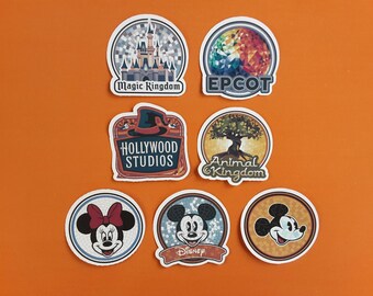 Walt Disney World park icons mosaic style inspired handmade sticker 1.00 each