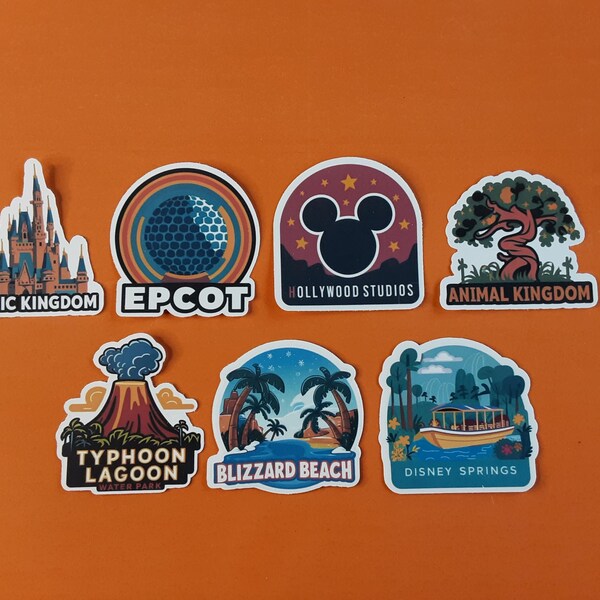 Walt Disney World Parks Icons Stickers Handmade Magic Kingdom Epcot