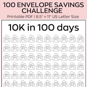 10k saving printable ,A6 budget binder,mini saving challenge ,Finance planner ,Cash binder,Money saving challenge,100 days envelopes tracker