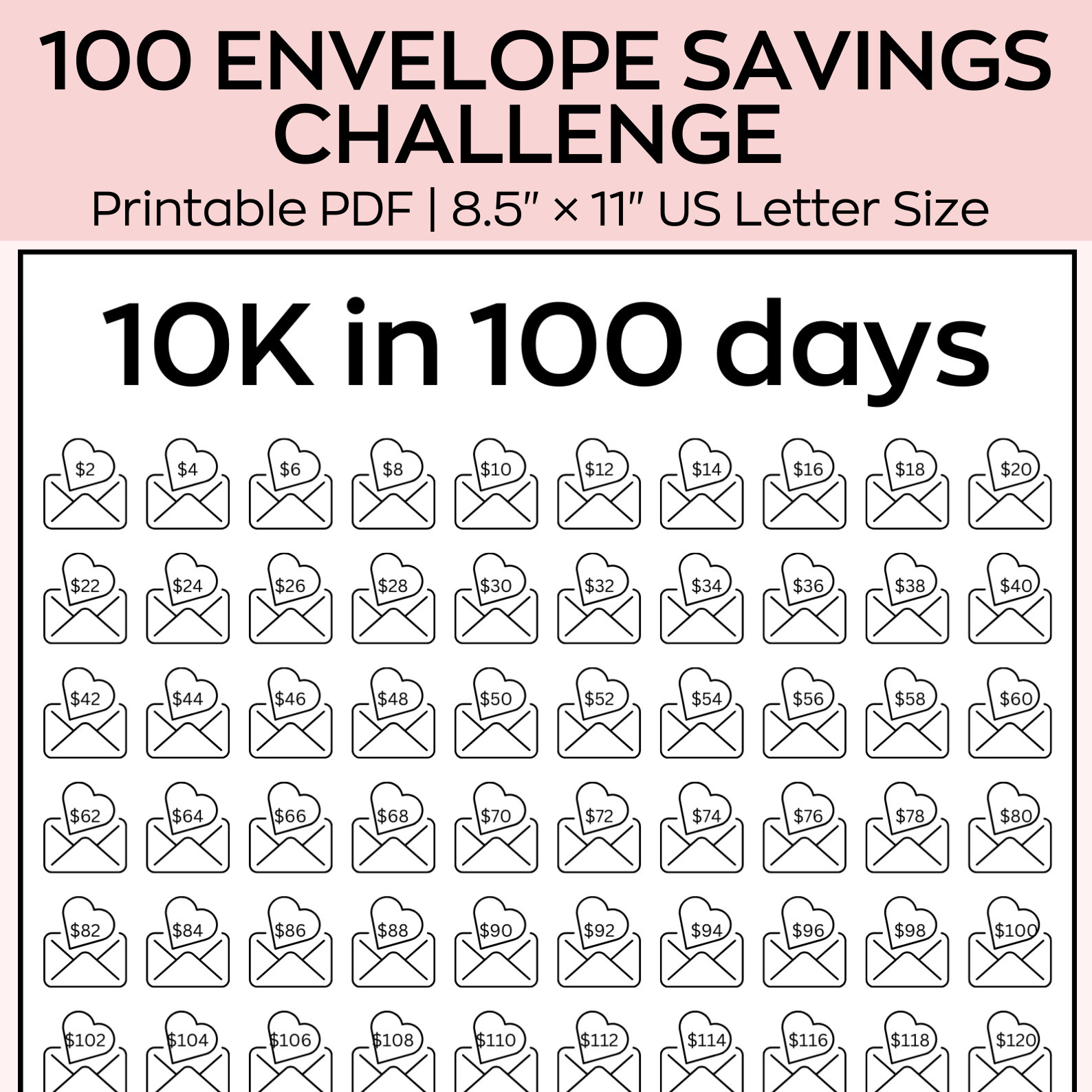 10k Saving Printable ,A6 Budget Binder,mini Saving Challenge