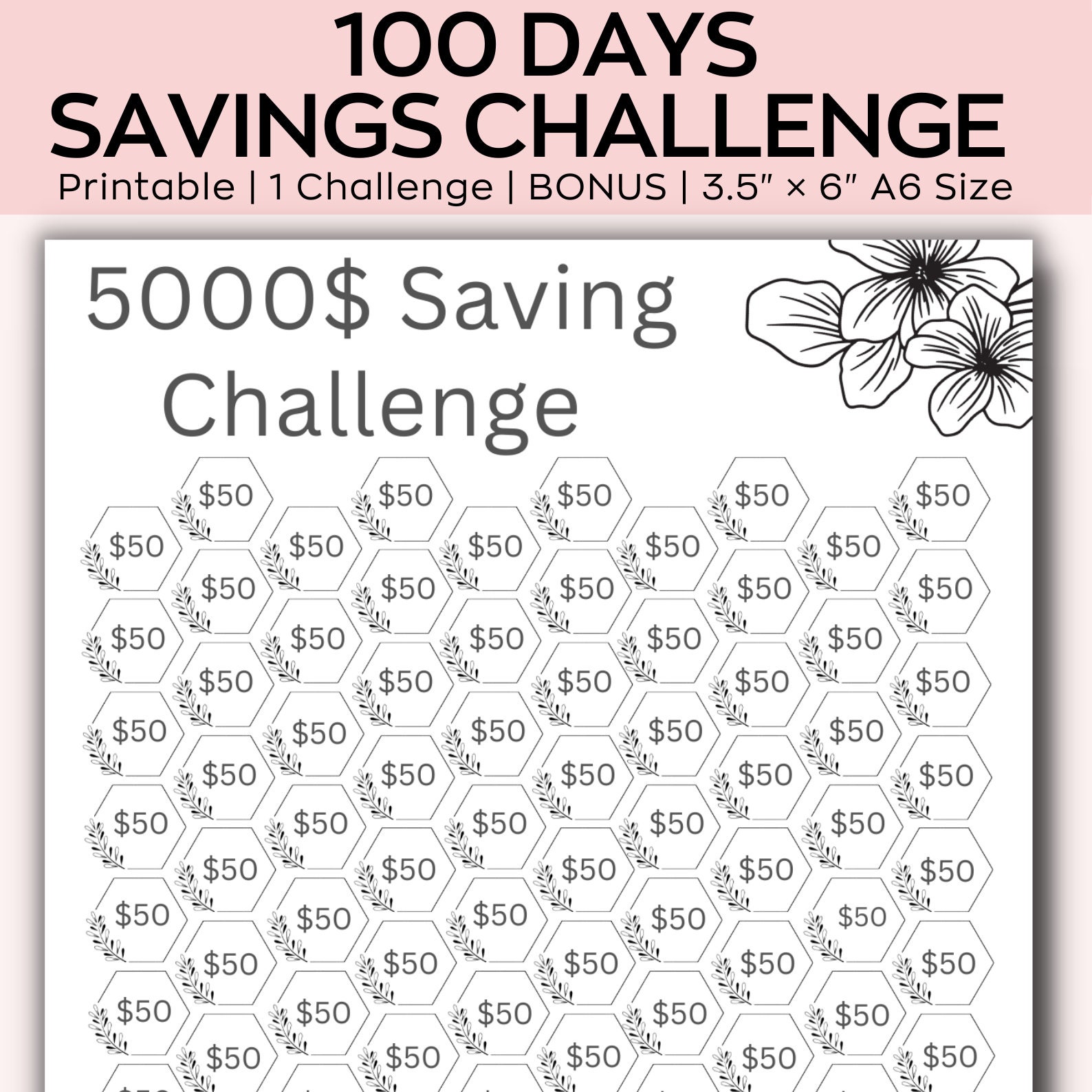★うさこ★ A6リフィル　savings challenge Weekly Savings Challenge | Printable A6 Low Income Saving
