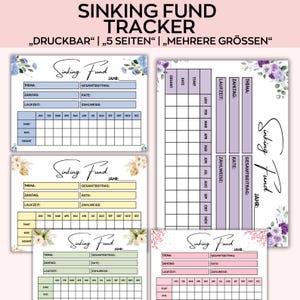 Sparspårningspaket för sjunkande fonder, sparutmaningar, mini-sparutmaning, budgetpärm, finansplanerare, 100 kuvert