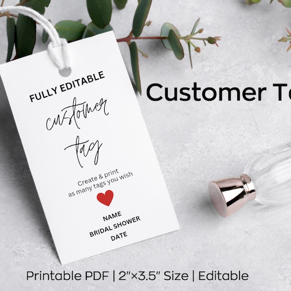 Editable Tags Instant Download, Fully Customizable Text, printable template ,personalized Wedding Favor Tag Fully Editable, Business Tag