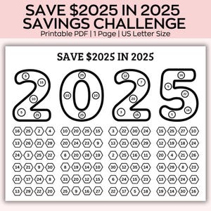 Risparmia 2025 nel 2025 E risparmia 225 nel 2025 Risparmi, Sfide di risparmio per i redditi bassi, Sfida di risparmio stampabile, Risparmio mensile