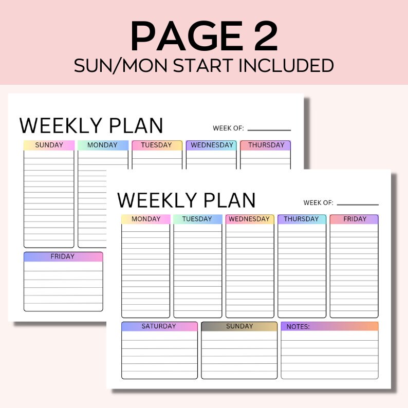 Two Week School Timetable Weekly Schedule for Kids Printable, Homeschool Weekly Schedule, Weekly ...