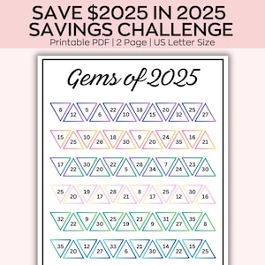 Save 2025 in 2025 AND Save 225 in 2025 Savings, Saving Challenge Printable, Low-income savings challenges, Monthly Money Saving, Cash Saving