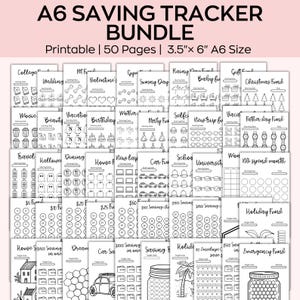 Pacchetto A6 Saving Tracker, Mini Savings Challenge, Budget, Finance Planner, Money Savings, Budget Binder, Finance Planner, 100 buste