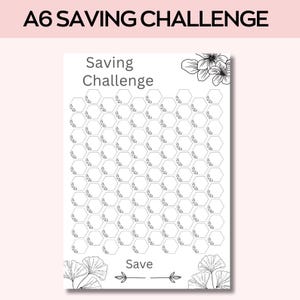 A6 Savings Challenge Printable, Customize Floral Savings Challenge, A6 ...