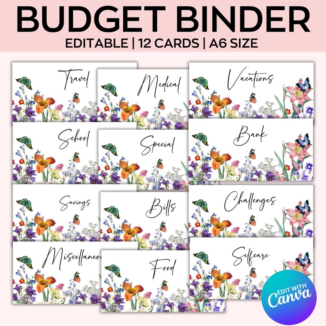 Budget Binder A6 Inserts, Cash Envelope Labels for Budgeting & Cash ...