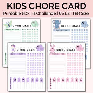 Editable Kids Chore Charts,multiple Kids daily checklist canva,editable responsibility chartbundle,daily routine chart for kids printablepdf