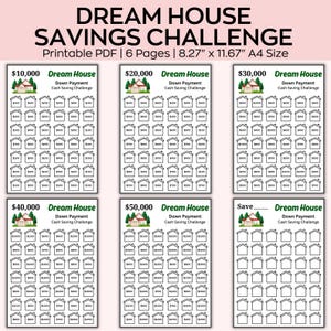 Dream House Savings Challenge Printable, Home Deposit Money Tracker, Home Saving Cash Envelopes Challenges, Budget Binder, 100 Envelopes