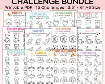 Kids Savings Challenge Printable,Mini Saving Challenge,Money Saving Challenge,Set of 12A6 Ice Cream Challenge,printable Children Tracker