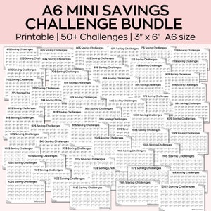 Mini Saving Challenge-bundel, Savings Tracker Printables, Lage inkomensbesparing, Cash Budgeting, A6 Budget Binder, 100 Envelope Challenge,