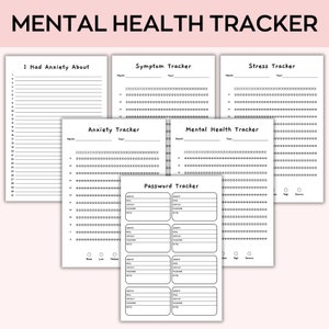 Mental Health Tracker Bundle, A5 Printable Journal Pages, Self Care ...