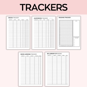 Reading Planner Bundle Printable, Monthly Reading Journal Minimal ...
