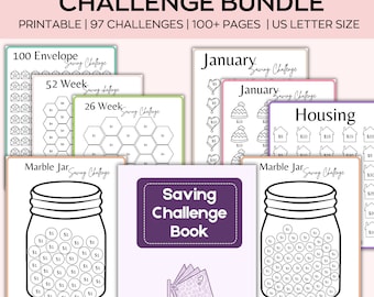 Savings Challenge Book, Savings Tracker Printables, Saving Challenge Binder, Money Saving Challenge Printable, Mini Saving Challenge Tracker