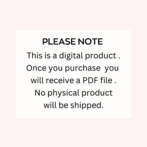 May include: PLEASE NOTE: This is a digital product. Once you purchase you will receive a PDF file. No physical product will be shipped.