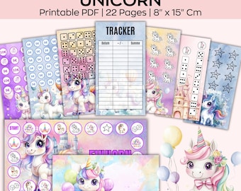 A6 Savings Challenges, Unicorn Budget Savings Challenge, 100 Envelopes, Mini Savings Challenge, Money Tracker