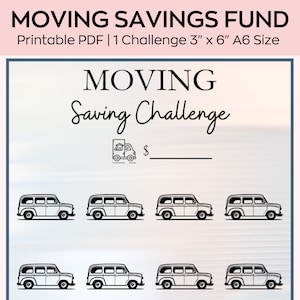 A6 Moving fund Savings Challenge, Mini Savings Challenge,Personal Finance, Low Budget planner,Saving Printable Tracker,Fits A6 Cash Envelope
