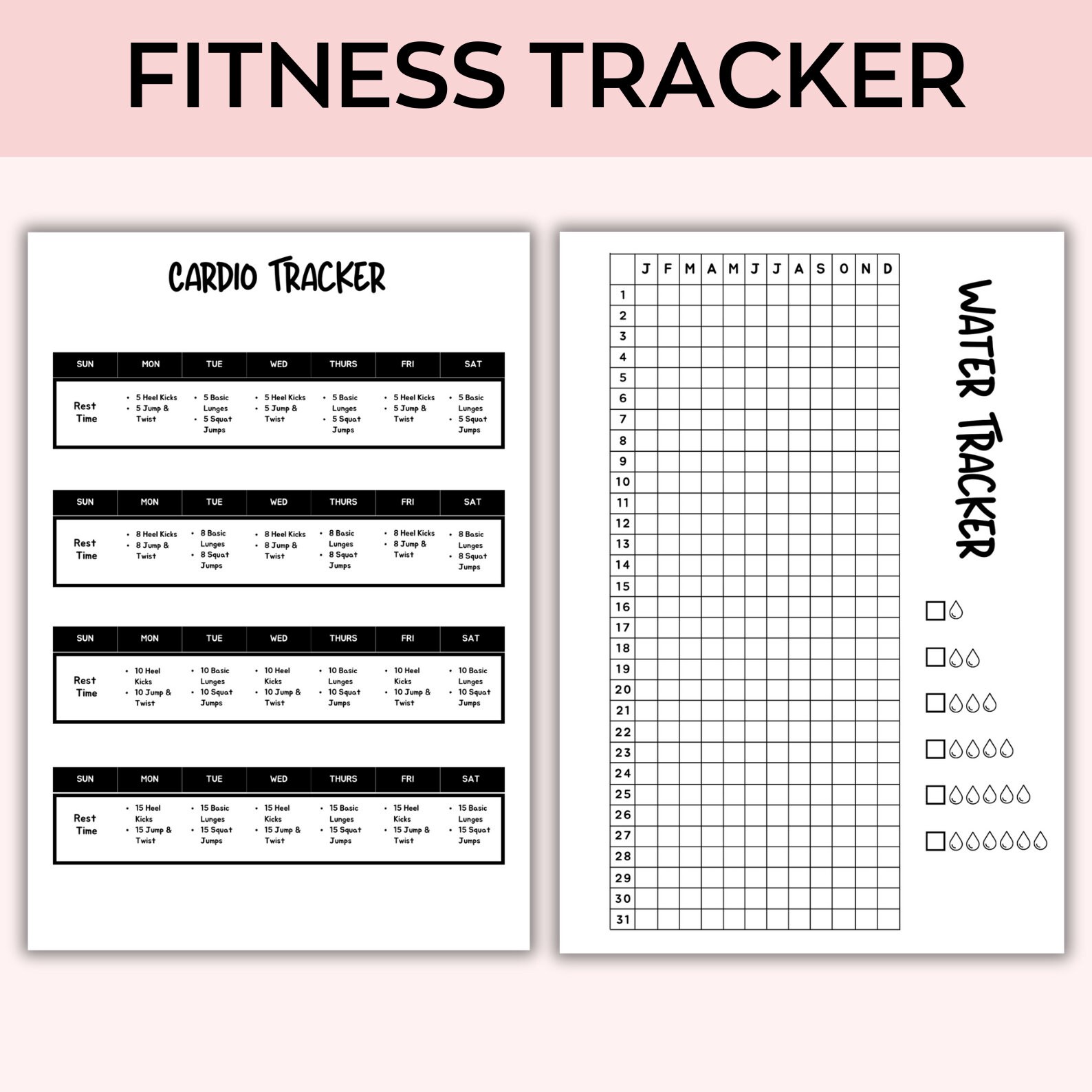 Fitness Tracker Bundle, Meal Planner Printable, Weight Loss Tracker ...