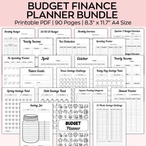 Paquete de planificador de finanzas presupuestarias imprimible, Diario de presupuesto digital iPad, Planificador de finanzas definitivo, Deuda mensual, Rastreador de gastos
