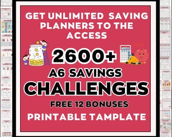 2500+ mega bundle A6 Savings Challenge, Low Income Savings, A6 Money savings,  budget binder, finance planner, Cash Stuffing envelopes