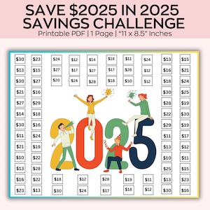 Save 2025 in 2025  Savings, Low-income savings challenges, Saving Challenge Printable, Monthly Money Saving, 100 Envelopes