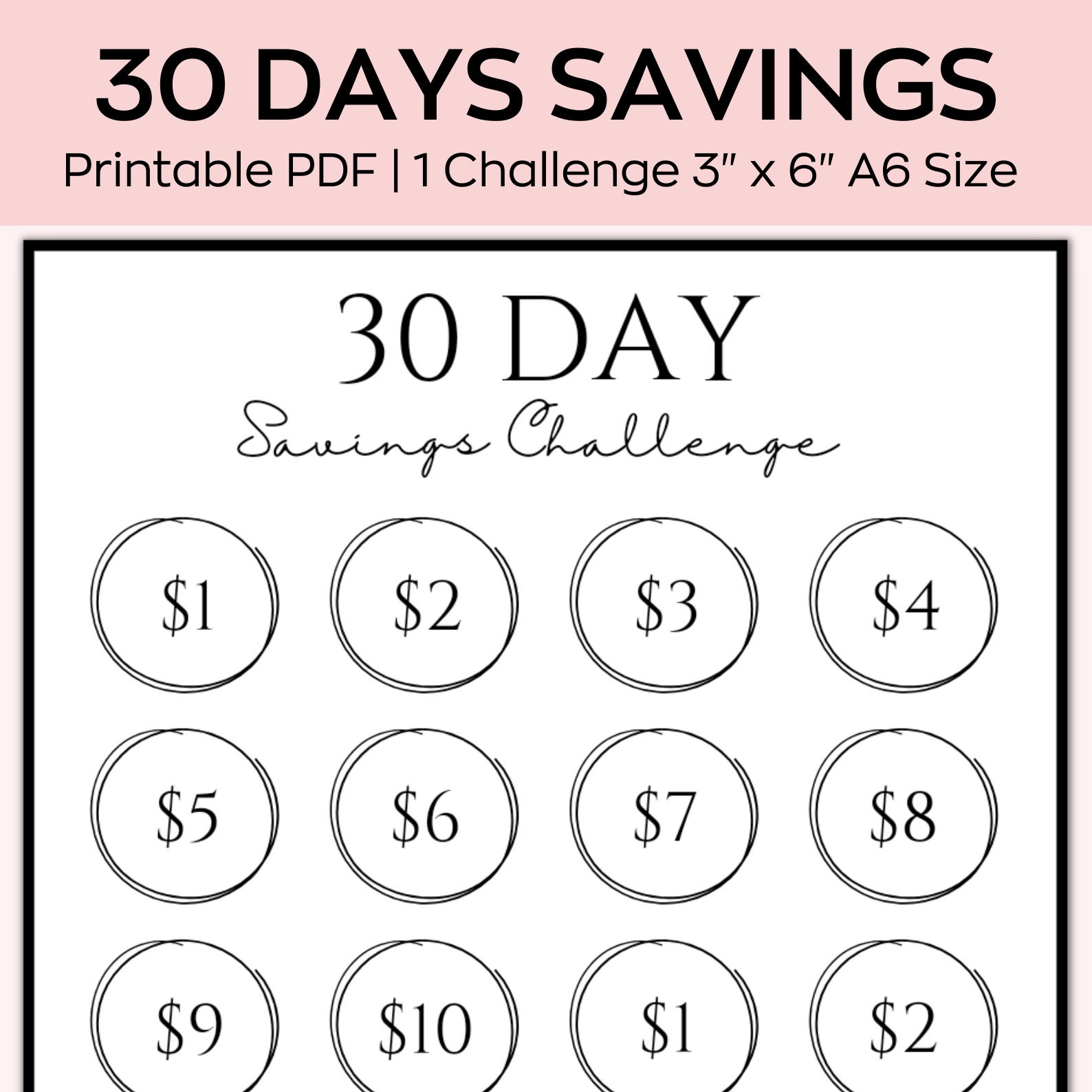 30-day-savings-challenge-mini-savings-challenge-save-dollars-low-budget-planner-saving-printable-tracker-fits-a6-cash-envelope-etsy for 30 Day Savings Challenge Free Printable 30 Day Savings Challenge, Mini Savings Challenge, Save Dollars, Low Budget Planner, Saving Printable Tracker, Fits A6 Cash Envelope - Etsy for 30 Day Savings Challenge Free Printable
