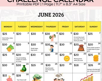 Druckbarer Kalender 2026, Monatsplaner Landschaft, Minimaler Monatskalender 2026 druckbar, Wandkalender 2026