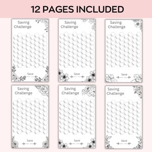 A6 Savings Challenge Printable, Customize Floral Savings Challenge, A6 ...